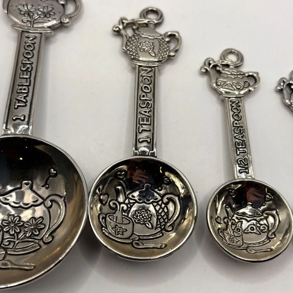 Ganz Teapot 4 Piece Measuring Spoons Set - Teapot Theme
